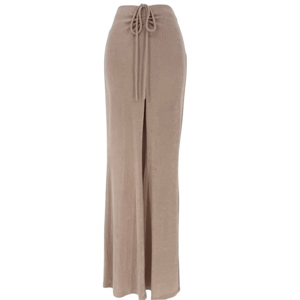 Revolve Elodie Women XL Taupe Shimmer Drawstring High Waist Penny Lane Pants NEW